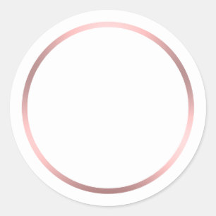 Eenvoudige witte en roze geborstelde metalen look ronde sticker