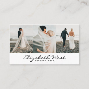 Eenvoudige witte fotografie trendy foto kalligrafi visitekaartje