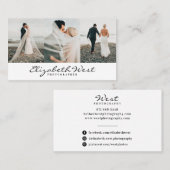 Eenvoudige witte fotografie trendy foto kalligrafi visitekaartje (Voorkant / Achterkant)