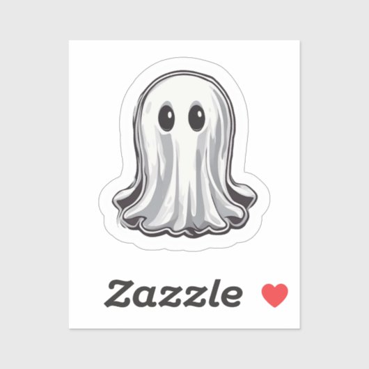 Eenvoudige Witte Geest Halloween Sticker (Vel)
