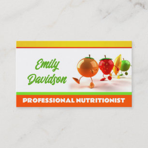 Eenvoudige Witte, Gele & Oranje Healthy Life Kaart Visitekaartje