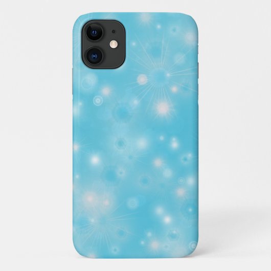 Eenvoudige witte gloed Sneeuwvlokken op blauwe kl Case-Mate iPhone Case (Achterkant)