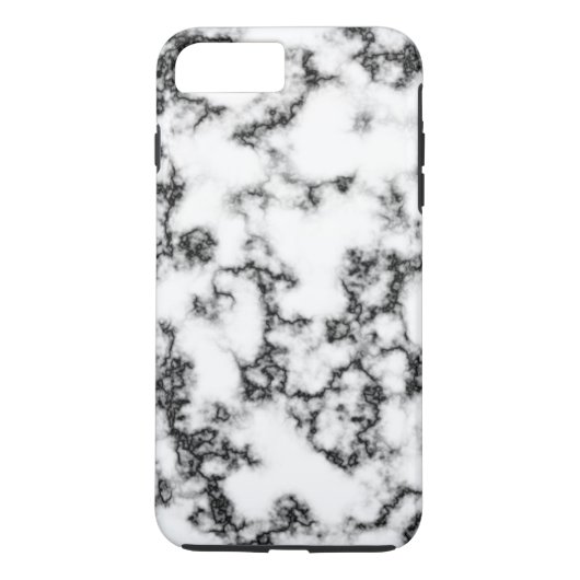 Eenvoudige witte grijze marmer gepersonaliseerde t Case-Mate iPhone case (Achterkant)