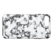 Eenvoudige witte grijze marmer gepersonaliseerde t Case-Mate iPhone case (Achterkant (Horizontaal))