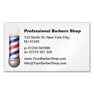 Eenvoudige Witte Kapstok Barbershop Zakelijke Kaar Magnetisch Visitekaartje