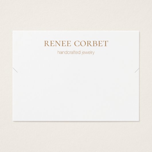 Eenvoudige witte Ketting of Armband Display Kaart (Voorkant)