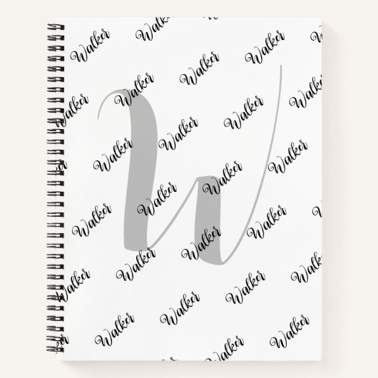 Eenvoudige witte kleur - Initiaal naam monogrammed Notitieboek (Voorkant)