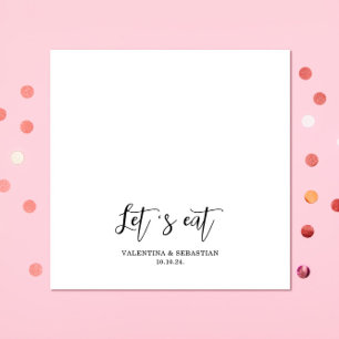 Eenvoudige witte laten eten bruiloft papieren serv servet