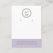 Eenvoudige Witte & Lila Oorbelvertoning QR Code Lo Visitekaartje (Voorkant)