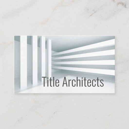 Eenvoudige Witte Parallelle Lijnen Design Architec Visitekaartje (Voorkant)
