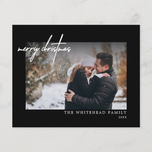 Eenvoudige witte, prettige kerstkaart flyer (Voorkant)