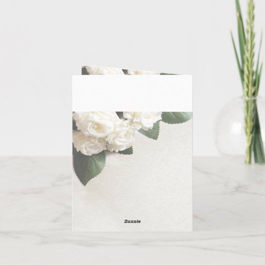 Eenvoudige Witte Rozen bruiloft Dank u kaarten (Achterkant)