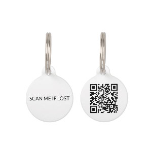 Eenvoudige witte scanbare aangepaste QR Code hond Huisdierpenning