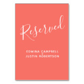 Eenvoudige witte scripttekst modern koraal gereser kaart (Voorkant)