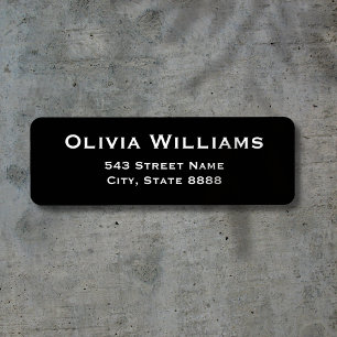 Eenvoudige witte tekst in elegant zwart aanpassen etiket