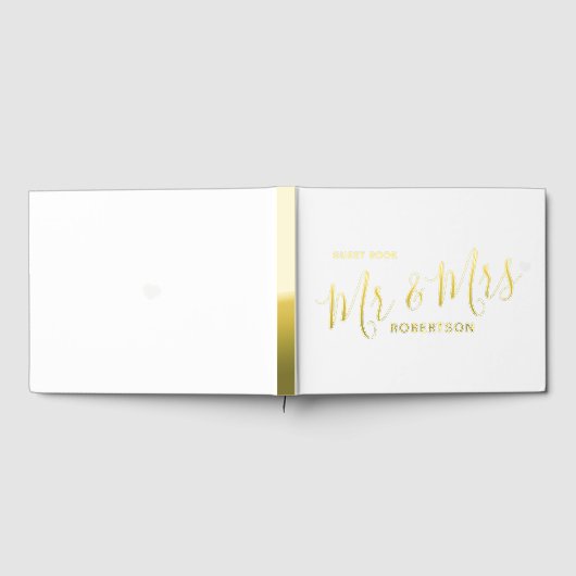 Eenvoudige witte tekst kleine hart aangepaste brui gastenboek (Volledig)