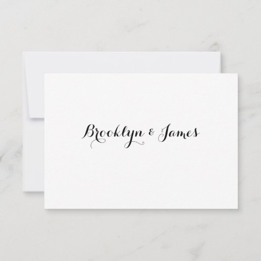 Eenvoudige Witte Trouw RSVP Kaarten (Achterkant)