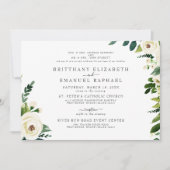 Eenvoudige Witte Uitnodiging voor Huwelijk met Bei (Voorkant)