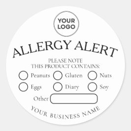 Eenvoudige witte zwarte allergie alert Sticker