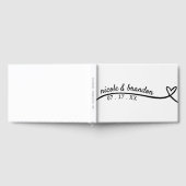Eenvoudige Witte & Zwarte Hart Bruiloft Gastenboek (Volledig)