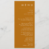 Eenvoudige woestijn | Het verbrande Oranje menu va (Voorkant)