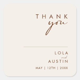 Eenvoudige woestijn   Natuurlijk Wit Dank je bruil Vierkante Sticker