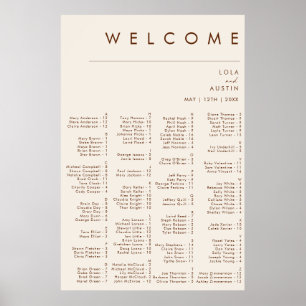 Eenvoudige woestijn Natuurlijke witte alfabetisc Poster