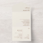 Eenvoudige woestijn | Natuurlijke witte zegel en V All In One Uitnodiging (Binnen)