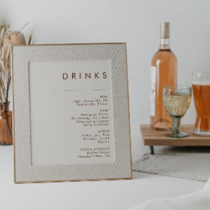 Eenvoudige woestijn   Sign Natural White Drink Men Poster