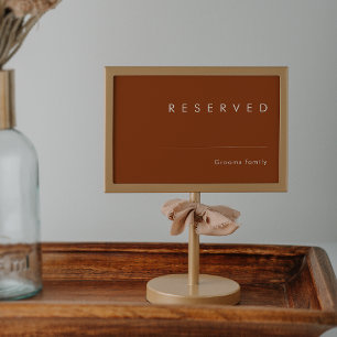 Eenvoudige Woestijn Terracotta Gereserveerd Bord