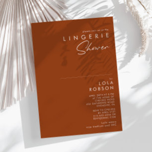 Eenvoudige woestijn Terracotta Lingerie Shower Kaart