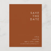 Eenvoudige Woestijn | Terracotta Save The Date Ans Uitnodiging Briefkaart (Voorkant)