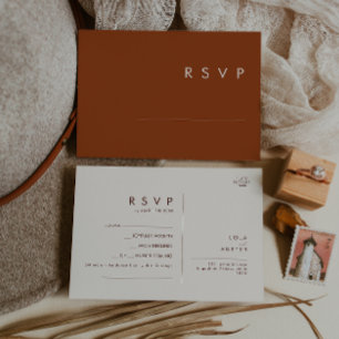 Eenvoudige woestijn   Terracotta Song Request RSVP Briefkaart