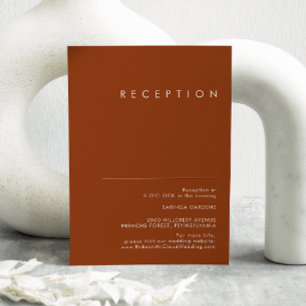 Eenvoudige woestijn   Terracotta Wedding Reception Informatiekaartje