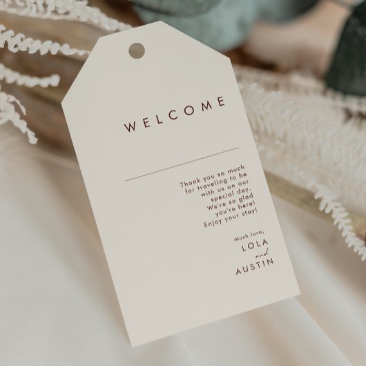 Eenvoudige woestijn | Welkomstwoord natuurlijke wi Cadeaulabel