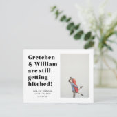 Eenvoudige woorden Opslaan van de datum Foto Brief Briefkaart (Staand voorkant)