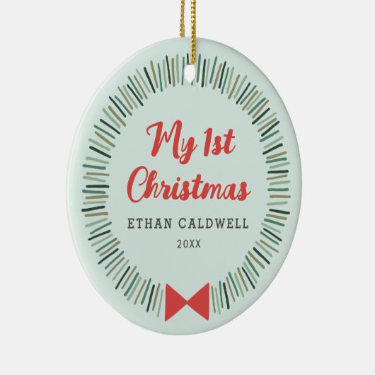 Eenvoudige Wreate Eerste Kerstversiering - Mint Keramisch Ornament (Rechts)