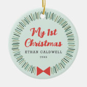 Eenvoudige Wreate Eerste Kerstversiering - Mint Keramisch Ornament (Voorkant)