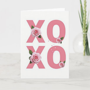 Eenvoudige Xoxo Rozen Liefde Kaart