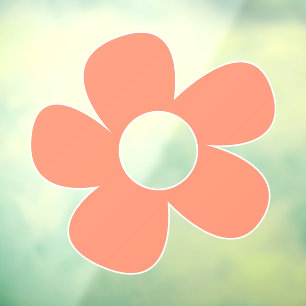 Eenvoudige Y2k roze bloem groot Raamsticker