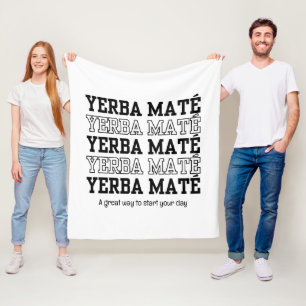 Eenvoudige YERBE MATE Motivatie Wit Fleece Deken