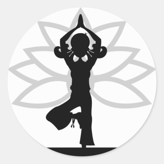 Eenvoudige yoga silhouet Sticker (Voorkant)