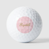 Eenvoudige zachte roze minimalistische aangepaste golfballen (Voorkant)