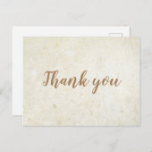 Eenvoudige Zakelijke Dankjewel Goud Schrift Postka Briefkaart (Voorkant / Achterkant)