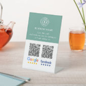 Eenvoudige Zakelijke Google & Facebook Reviews QR Reclamebord Met Voetstuk (Insitu)