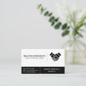 Eenvoudige zakelijke handshake makelaar visitekaartje (Staand voorkant)