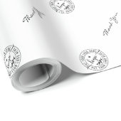 Eenvoudige zakelijke Logo Bedankt voor uw zwart-wi Cadeaupapier (Rol Hoek)