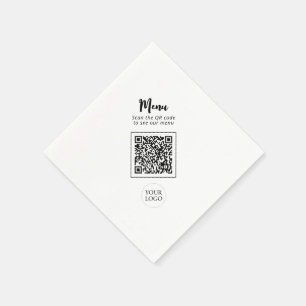 Eenvoudige zakelijke Logo en QR-code Promotieven N Servet
