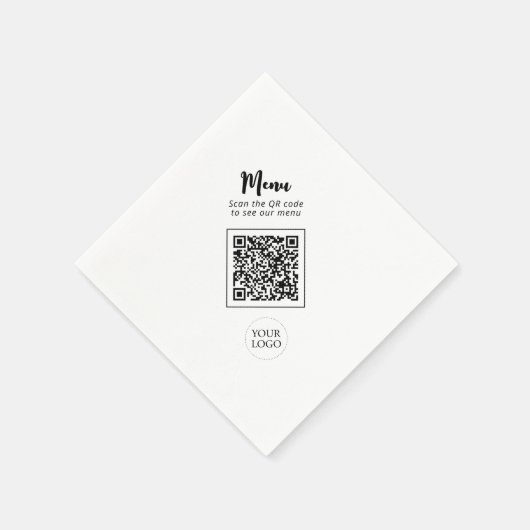 Eenvoudige zakelijke Logo en QR-code Promotieven N Servet (Hoek)