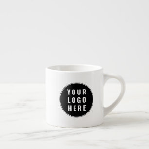 Eenvoudige zakelijke logo- en sloganpromotie-artik espresso kop